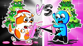 HOO DOO RAINBOW, but BLUE VS Hoo Doo in Pink VS Black Challenge?! | Hoo Doo Rainbow Animation