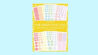 RAINBOW PASTEL PLAIN BOXES STICKER BOOK - Flip through - Planything