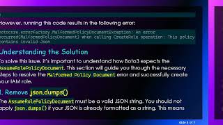 Resolving the Malformed Policy Document Error When Creating IAM Roles with Boto3