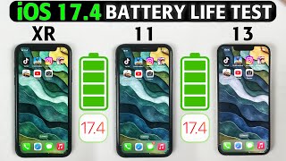 iOS 17.4 Battery Life Drain Test - iPhone XR vs iPhone 11 vs iPhone 13 BATTERY LIFE TEST in 2024