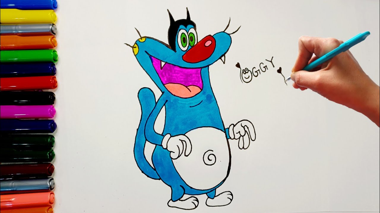 🖌️How To Draw Oggy / Easy Step by Step Coloring for kids 🎨🌈🖌️ - YouTube