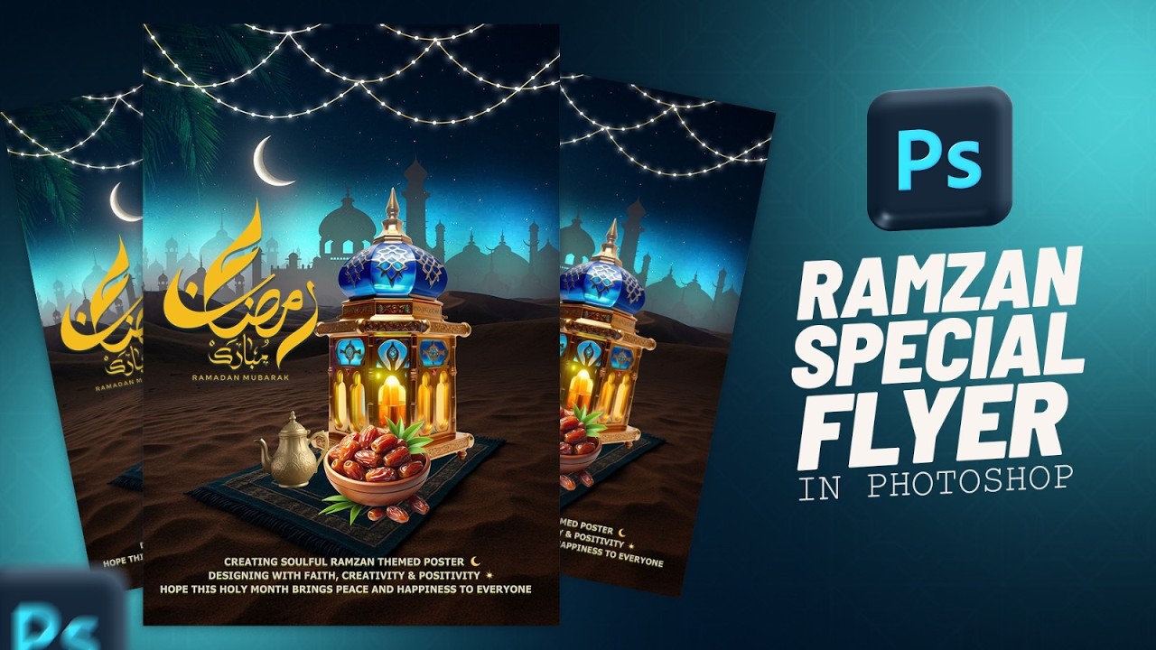 Ramadan Special Flyer in Adobe Photoshop | Step-by-Step Poster Tutorial (Ramadan Mubarak)