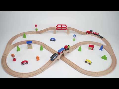 Дерев'яна залізниця Viga Toys 49 ел. (56304), видео 1