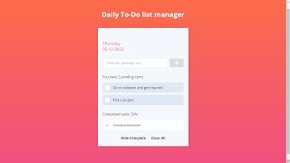 Build Todo List Manager in HTML, CSS and JavaScript