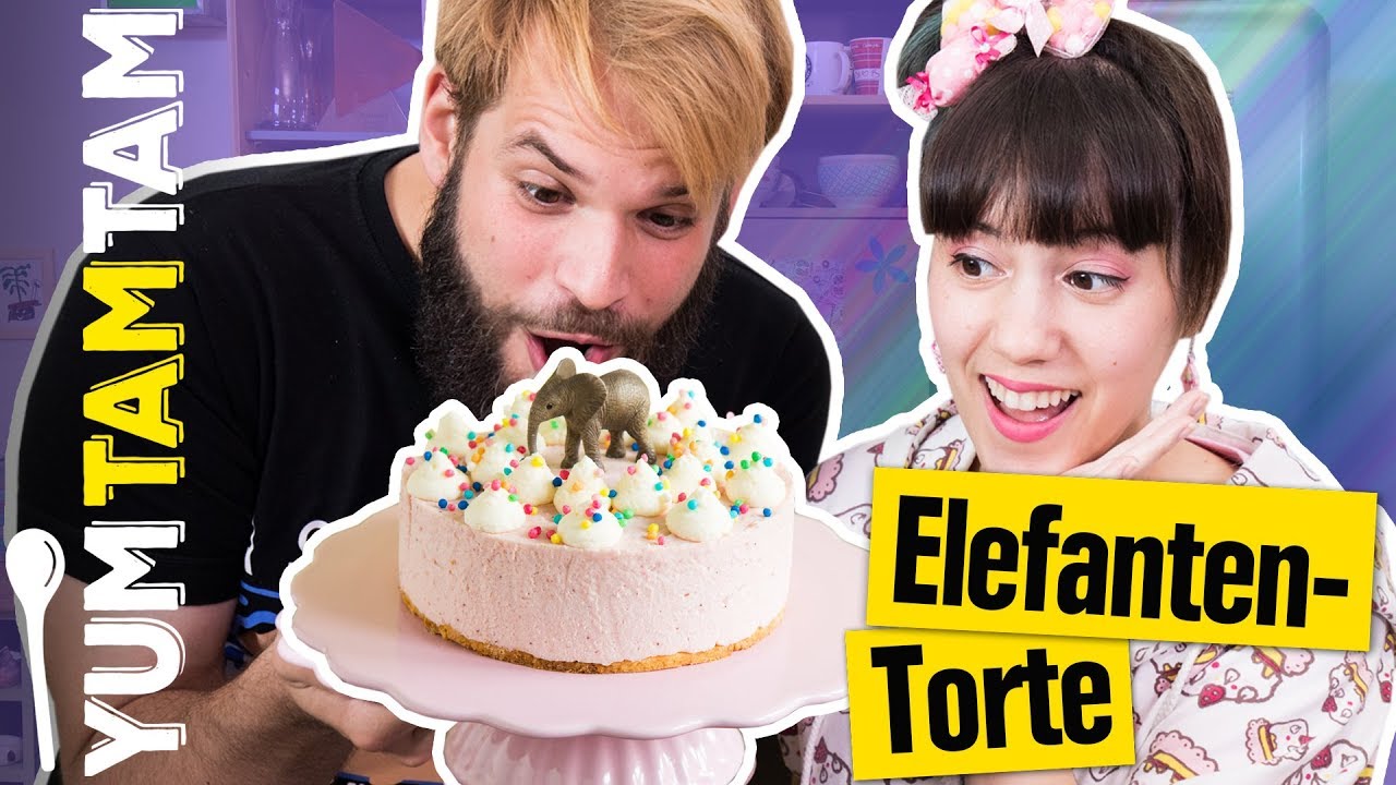Elefanten-Torte // Mit Erdbeercreme & Streuseln // #yumtamtam