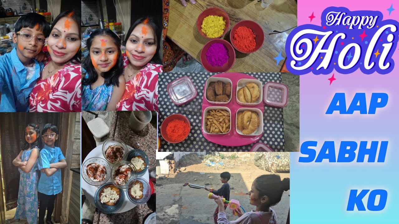 Happy Holi Aap Sabhi Ko|। रंगो त्योह|र  मनाया सिंपल तरिके से।।🥰#Vlog #FamilyVlog #RaaviVyasland😍 