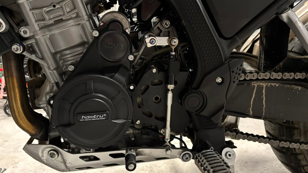 Kove 800X PRO Frame Guard, Sprocket Guard and Engine Cover Modification
