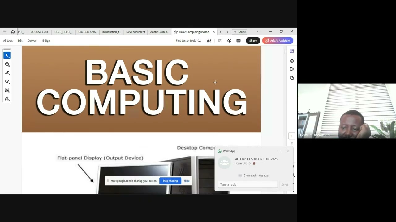 SBC 109D BASIC COMPUTING WEEK 1