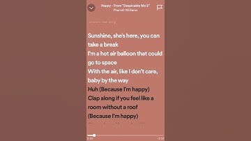 Thumbnail of Happy | Pharrell Williams | Lyrics