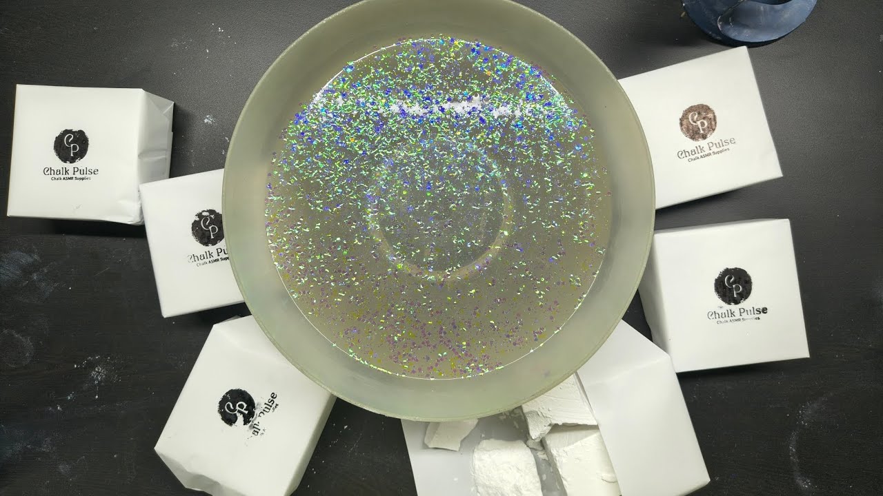 Chalk crush on glitter water 