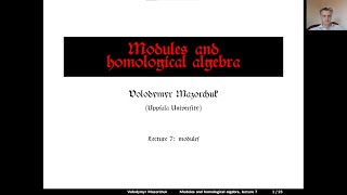 Modules and homological algebra. Lecture 7: modules (by Walter Mazorchuk) Profile