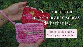 Vídeo aula porta moedas usando sobras de barbante/Mimo dia das mães/Mimo para as clientes.(1 parte)