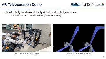 Teleoperation with virtual augmented reality display.