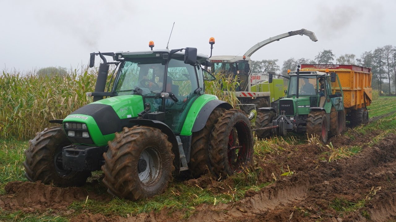 Mais 2024 | Modderen | Fendt 312 LSA | Claas | Deutz-Fahr | Kootwijkerbroek | Maishakselen | Mud