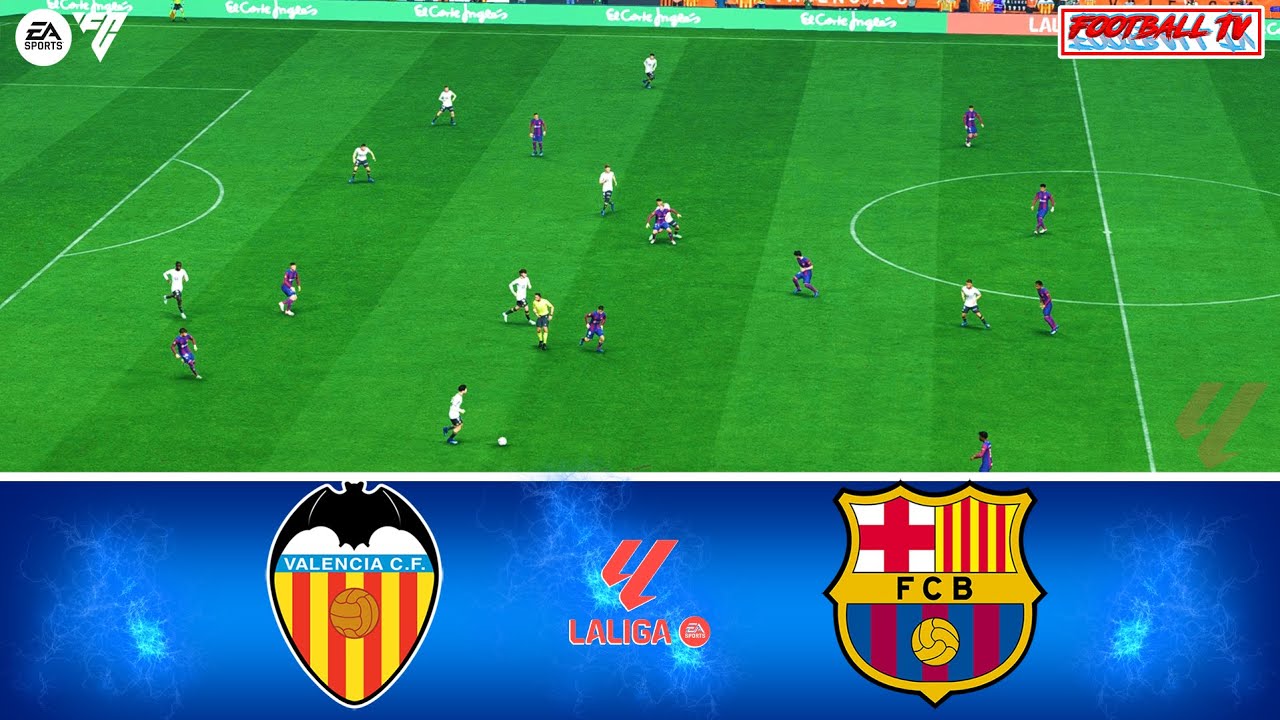 Valencia vs Barcelona | La Liga 23/24 | EA FC 24 Full Match | Gameplay ...