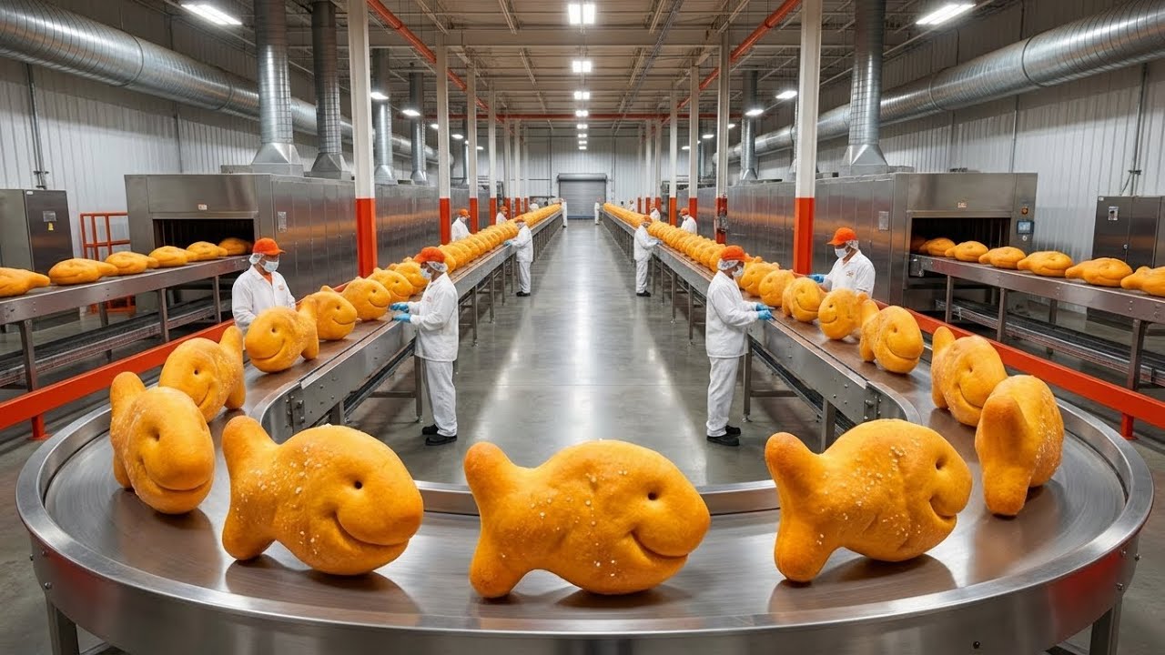 Inside a Pepperidge Farm Goldfish Factory: From Wheat Flour to Smiling Cheese Crackers (FullProcess)