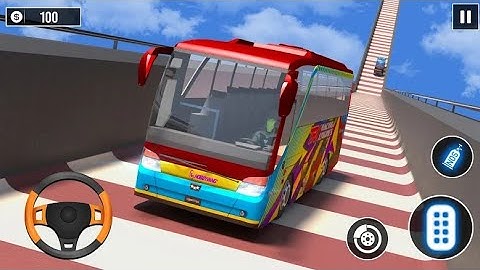 Impossible School Bus Ramp Racing  - Android GamePlay #2