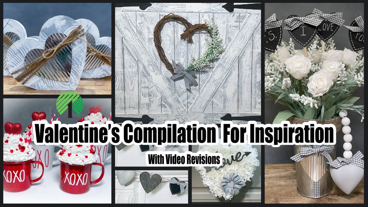 DIY Dollar Tree Valentines Decor Compilation/Easy Woodgrain Techniques