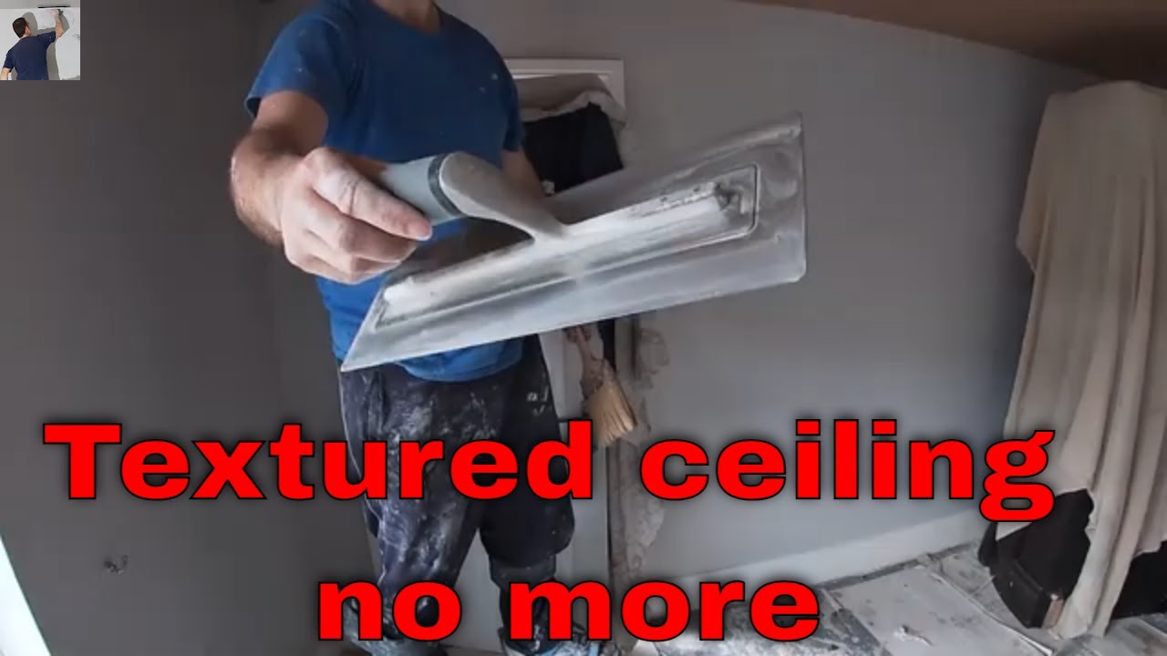 Plastering out Stipple Ceiling using Ragni & Refina Trowels YouTube