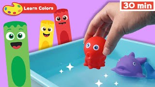 New Show! Color Crew Magic | Educational Video | COLOR CREW  Bath Toys & Flower Pot | Learn Colors