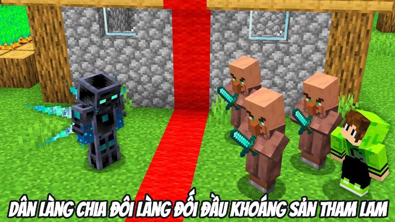 Dân làng chia đôi làng và cướp hết tài sản của khoáng sản tham lam Trong Minecraft SIÊU BẤT ỔN 🤣