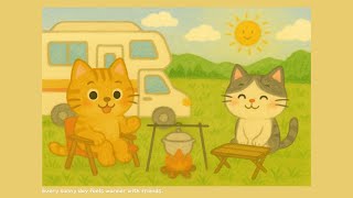 Cats’ Camping Harmony 🎶 Relax Guitar for Calm Focus | 小貓的露營和聲 • 適合平靜專注的放鬆吉他