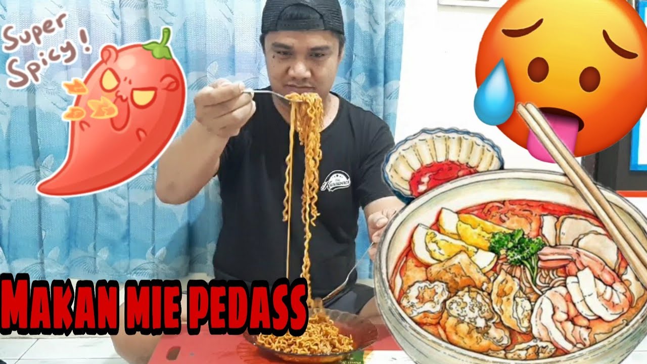 challenge makan mie pedas 