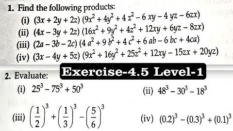 RD Sharma Solutions for Class 9 Maths Chapter 4 Algebraic Identities Exercise 4.5 Q1 to Q2