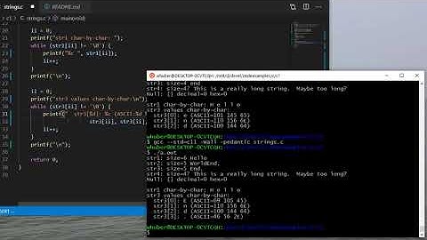 Introduction to C-style Strings (strings.c)