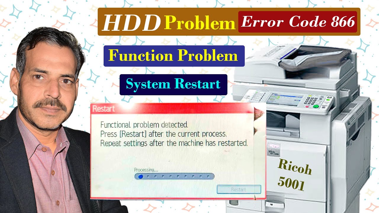 HDD PROBLEM | Error Code 866 | Ricoh Aficio MP 4500, 5000, 5001 |  Ricoh Photocopy Machine