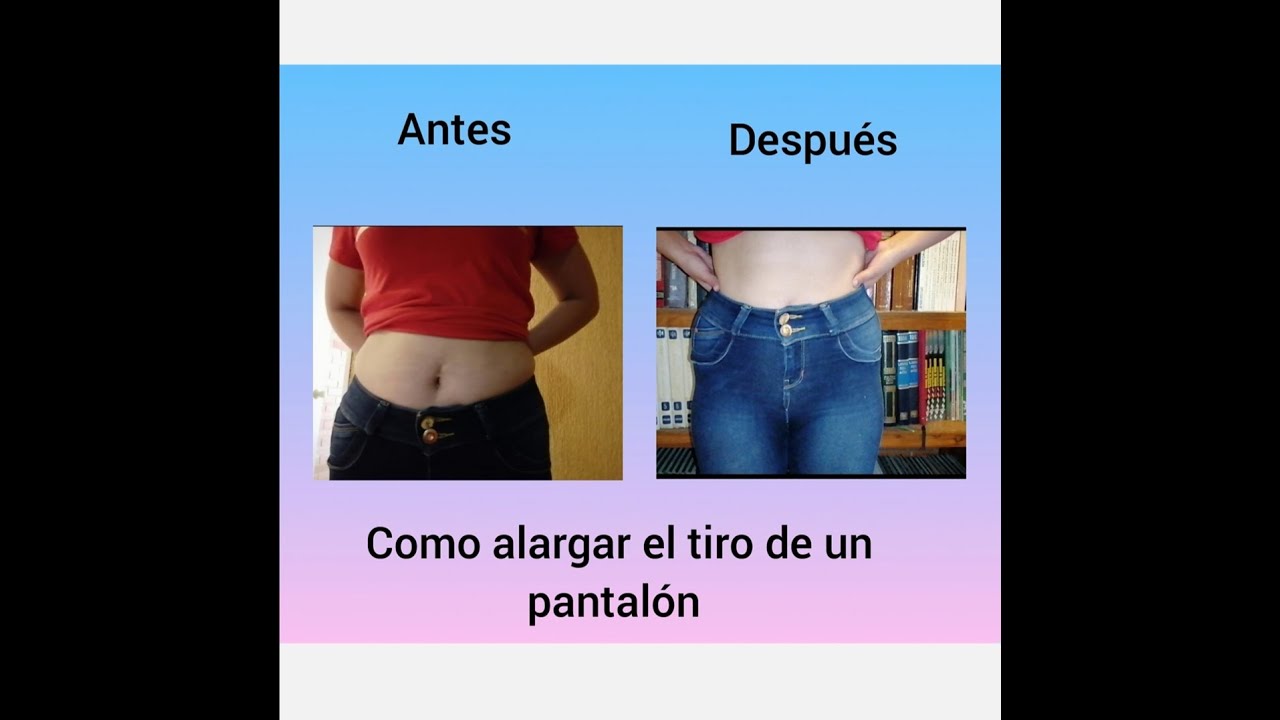 Como alargar el tiro a tu pantalón sin maquina de coser - YouTube