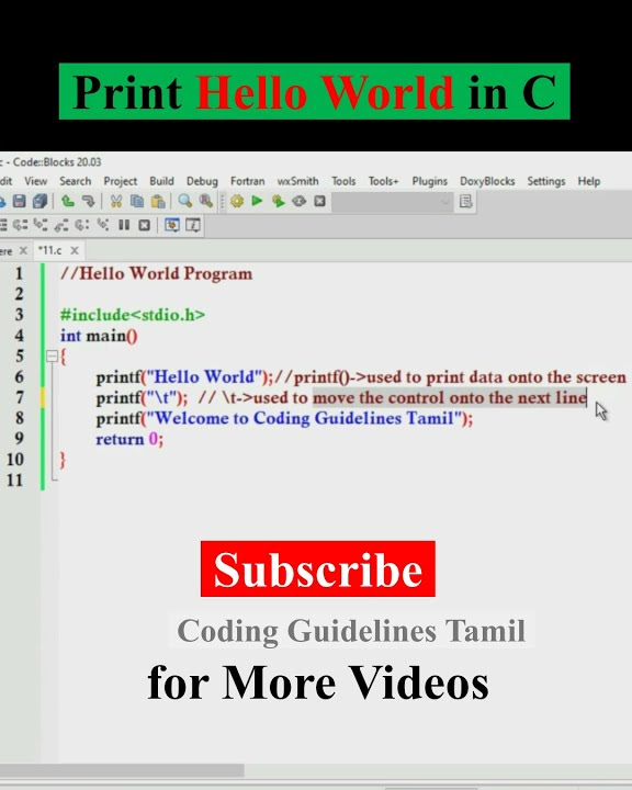 Print Hello World in C | C Programming - YouTube