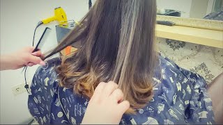 ASMR. Perfect haircut and hair styling