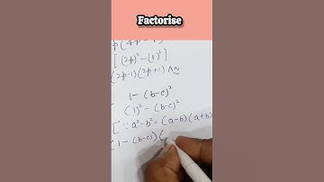 Factorise --  (1 - (b-c) ^2) #Factorisation #Algebra #Shorts