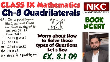 Congruence of Triangles | Rules of Congruency | CPCT | Class 9 Maths | Ex 8.1 Q9 Ch8 Quadrilaterals
