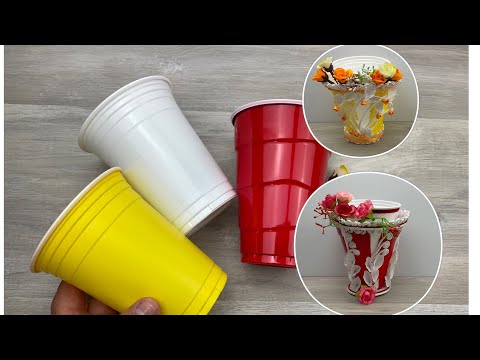 DIY 🤲 Что можно сделать из пластиковых стаканчиков. Симпатичная Идея! Поделки Своими Руками🤲