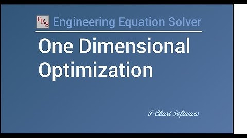 Using EES for 1-D Optimization