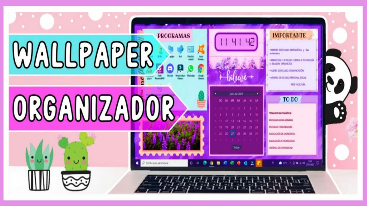 🌷 Como PERSONALIZAR y ORGANIZAR tu PC AESTHETIC 🌷 WALLPAPER ORGANIZADOR DE PANTALLA AESTHETIC - YouTube