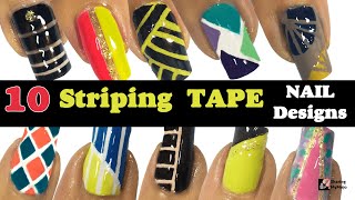 nail tape striping geometric easy using