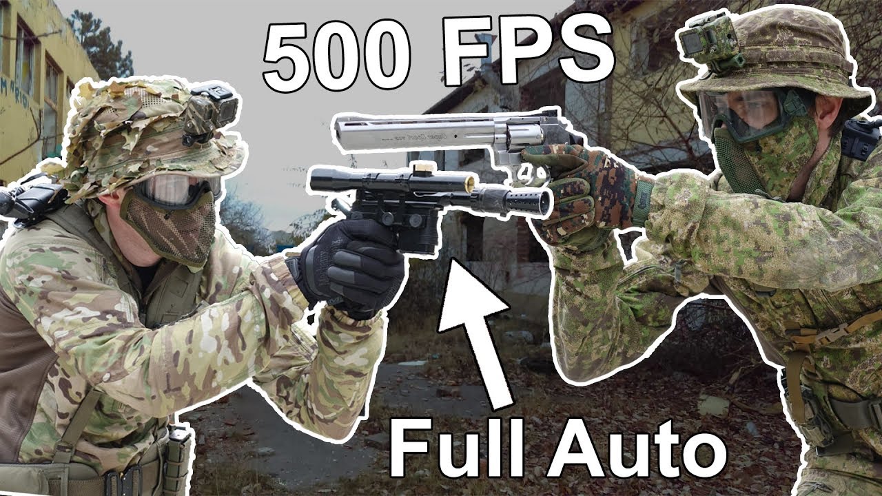 Full Auto Blaster vs 500FPS Revolver 1vs1 Challenge YouTube