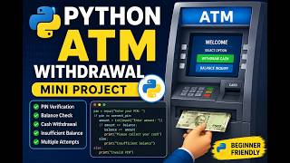 ATM withdrawal system coding in python for beginners#coding #python #pythonprogramming