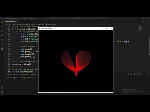 Create a Beautiful Red Heart Animation in Python Turtle | Step-by-Step Tutorial