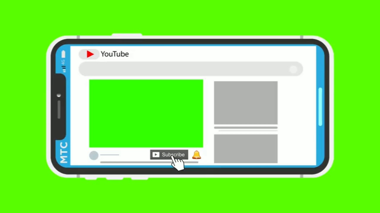 No Copyright / No watermark YouTube Subscribers & Bell Icon | Green Screen | 