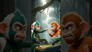 Pakistani bandar aur indian bandar kon jitega,😱😱 #viral #cartoon #hanumanji