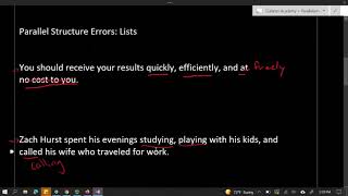 Parallel Structure Errors