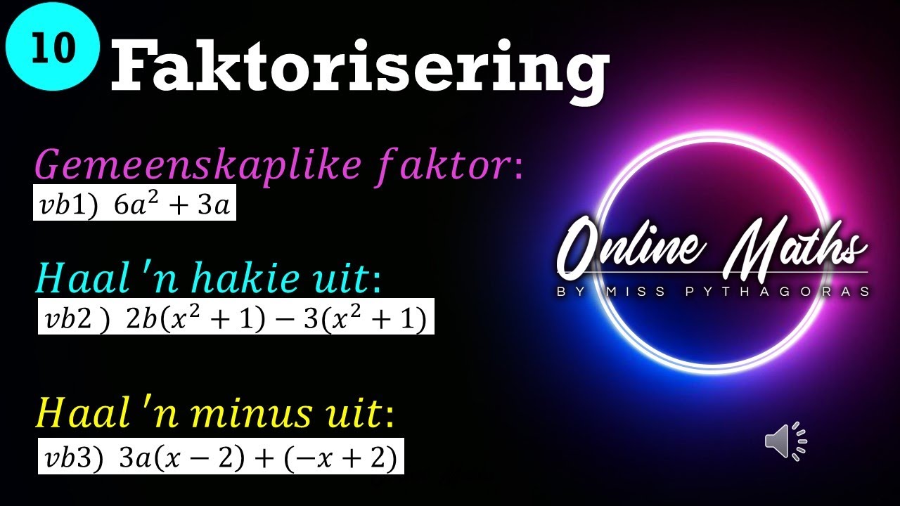 Faktorisering Graad10: L1 Gemeenskaplike faktor Wiskunde