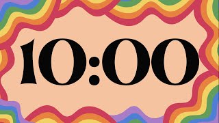 10 Minute Fun Groovy Rainbow Timer (Piano Alarm at End)