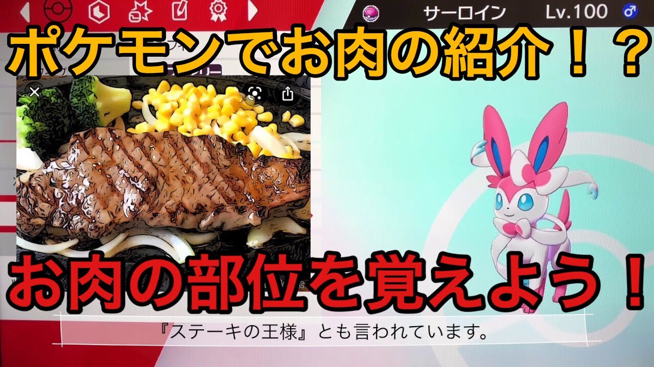 ポケモン剣盾 えっ ポケモンを使ってお肉の紹介なんてできるの 日頃 食べているお肉に感謝して部位を覚えよう Youtube
