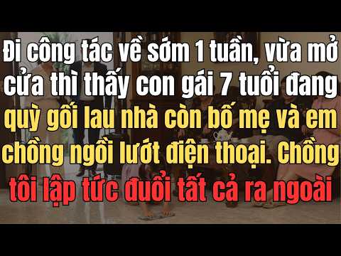 Đi Công Tác Về Sớm 1 Tuần. Vừa Mở Cửa Thì Thấy Con Gái 7 Tuổi Đang Quỳ Gối Lau Nhà Còn Bố Mẹ Và Em..