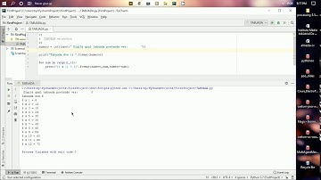 programação em Python: Tabuada usando for loop.